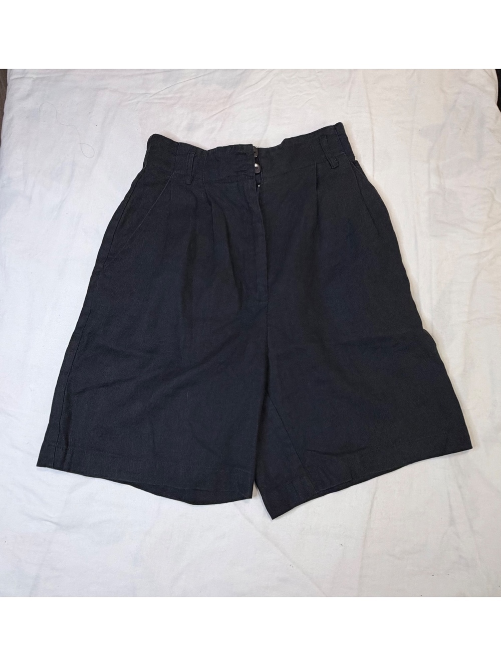 Vintage 1990s Ann Taylor High Waisted Pleated 100% Linen Shorts 4